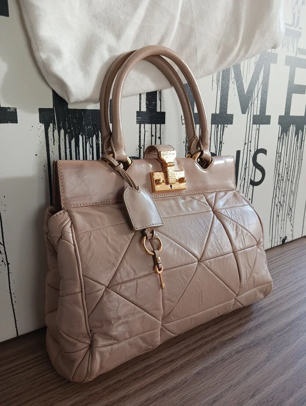 Marc Jacobs Quilted,patchwork Klein Frame blush  Vintage Satchel